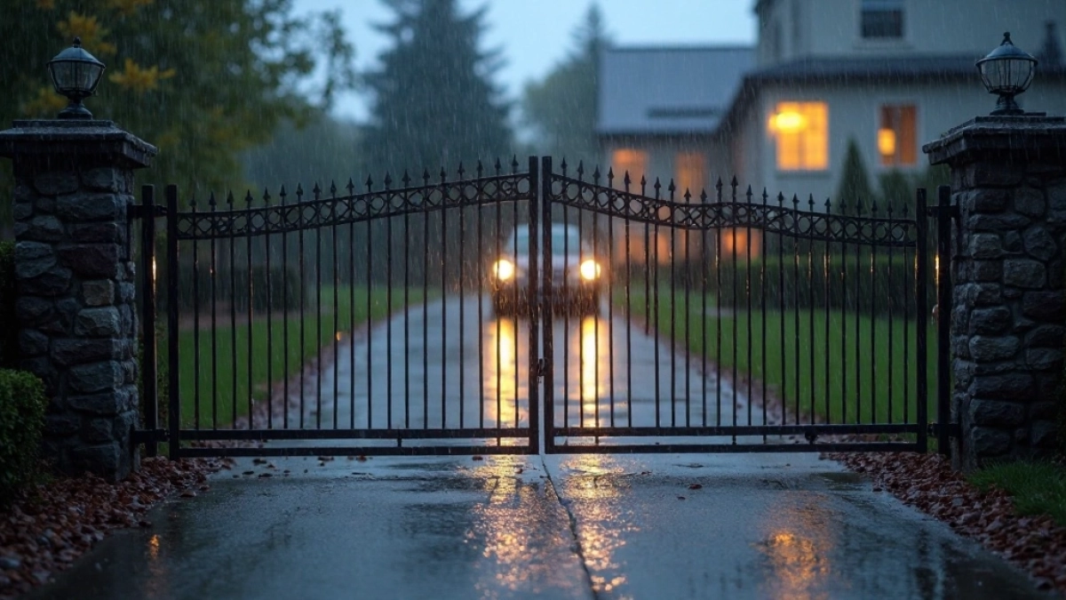 Brama wjazdowa dwuskrzydłowa z napędem