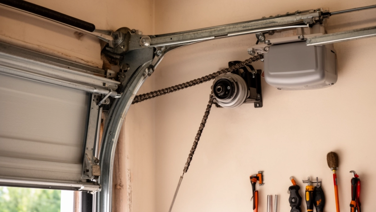 montaż napędu do bramy garażowej uchylnej