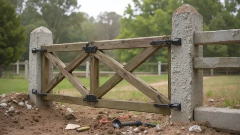 Montaż bramy dwuskrzydłowej do słupków betonowych