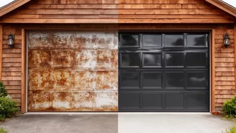 Oklejanie paneli bram garażowych