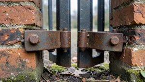 regulacja zawiasów bramy dwuskrzydłowej