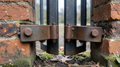 regulacja zawiasów bramy dwuskrzydłowej